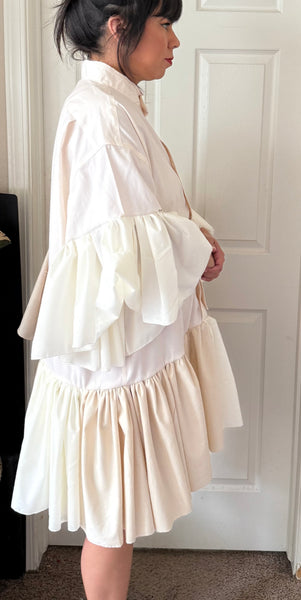 Neutral Paradise Ruffled Tunic/Dress