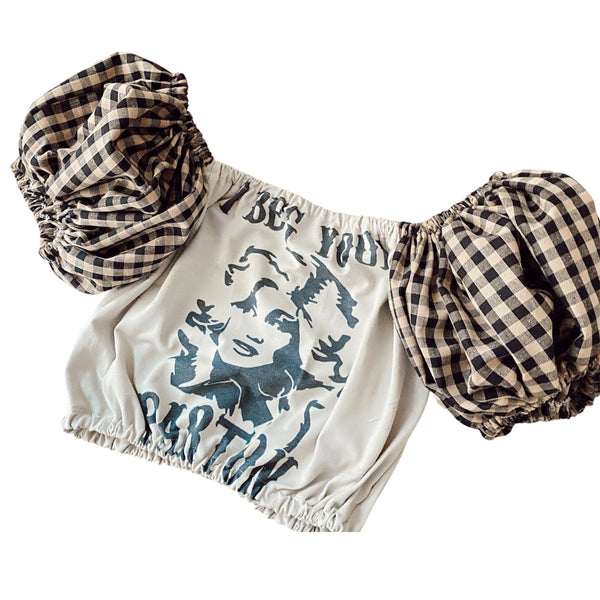 Dolly Black/White Gingham Puff