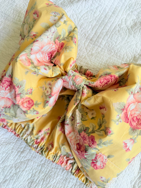 Yellow Floral  Viviana Bow Top