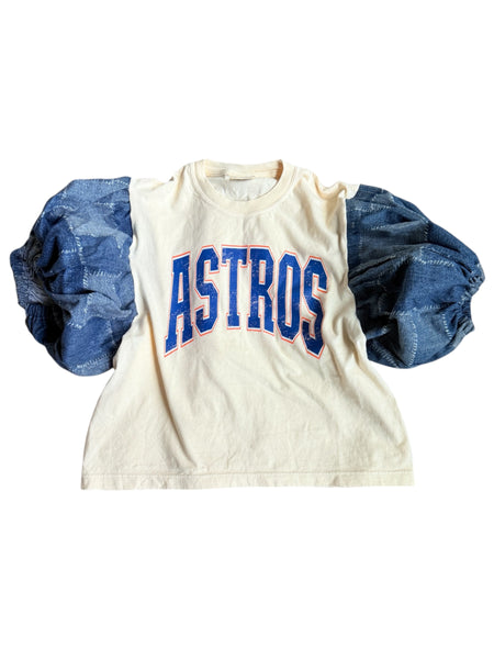 Astros Denim Puff(Choose between a T Shirt Puff or Off Shoulder)