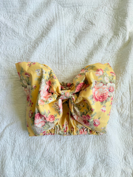 Yellow Floral  Viviana Bow Top