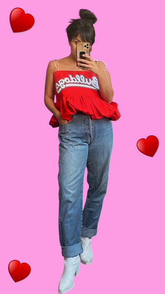Bulldogs Bubble Peplum w/ White Straps