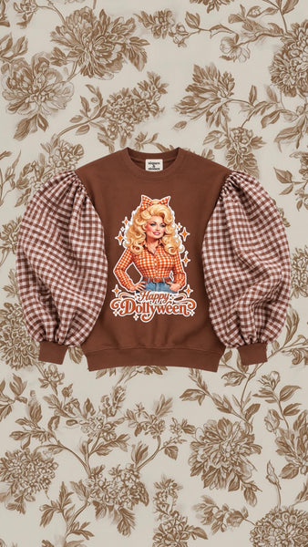 Fall Dollyween Chocolate Crewneck Puff