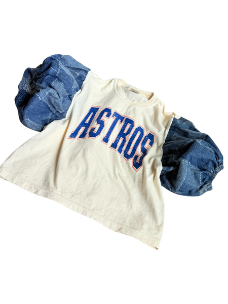 Astros Denim Puff(Choose between a T Shirt Puff or Off Shoulder)