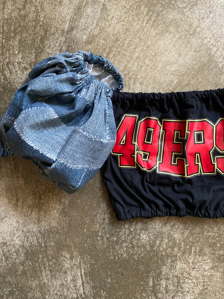 Niners Denim Puff (Choose between a T Shirt Puff or Off Shoulder)