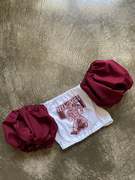 Texas A&M Colorblock Puff (Comes in off Shoulder or T-Shirt Puff)