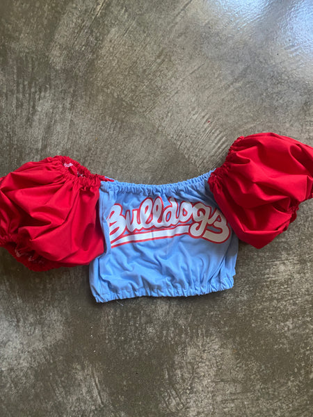 Fresno State Baby Blue Contrast Puff (Comes in off Shoulder or T-Shirt Puff)