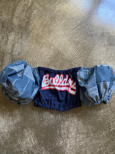 Bulldogs Navy Denim Puff (Comes in off Shoulder or T-Shirt Puff)
