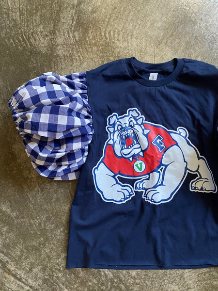 DOGS Red Gingham Puff (Comes in off Shoulder or T-Shirt Puff)