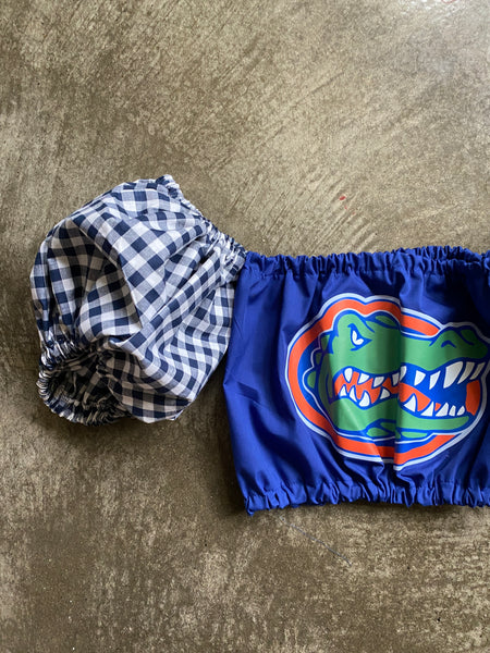 Gators Navy Gingham Puff (Comes in off Shoulder or T-Shirt Puff)