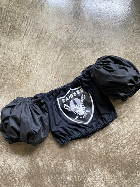 Raiders Blackout Puff (Choose between a T Shirt Puff or Off Shoulder)