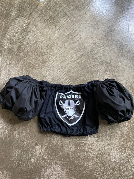 Raiders Blackout Puff (Choose between a T Shirt Puff or Off Shoulder)