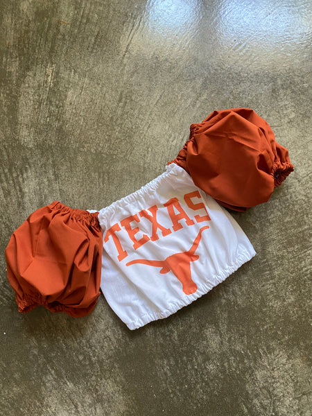 Texas Longhorns Colorblock Puff (Comes in off Shoulder or T-Shirt Puff)